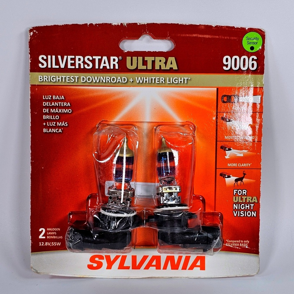 Sylvania 9006 SilverStar Ultra Halogen Headlight Bulbs 2 Pk 12.8V 55W 9006SU.BP2